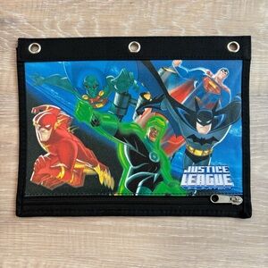 Justice League Unlimited Pencil Pouch DC Comics Zipper Case Batman Flash Kids